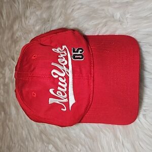 Red New York Hat – Early 2000s Adjustable Cap